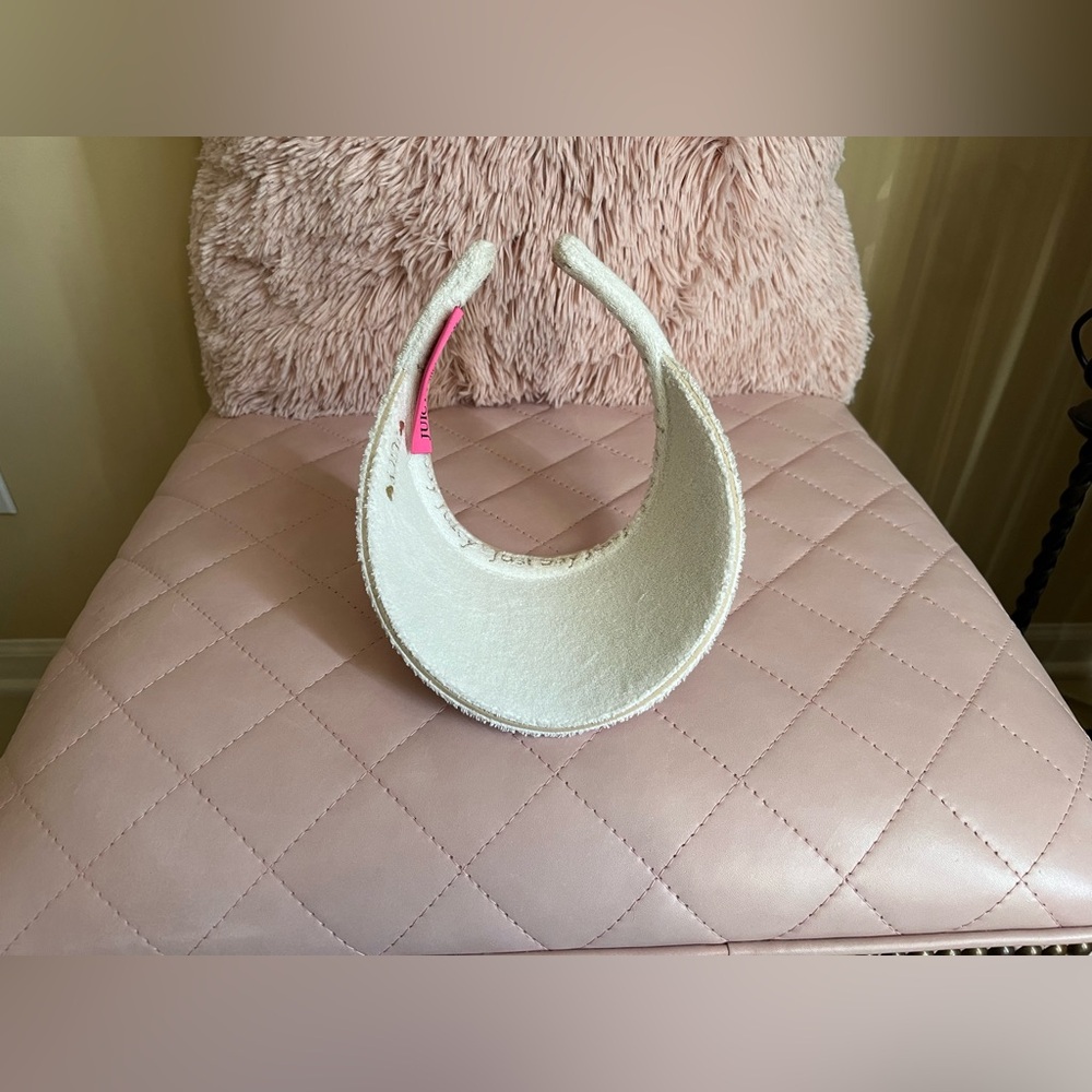 Juicy Couture VERY RARE Vintage NWOT Terry Cloth White Sun Visor 🤍 - Picture 5 of 5